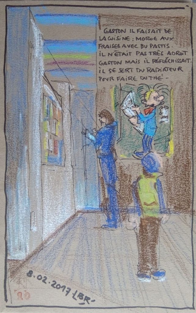 dessin de Bénédicte Roullier de l'exposition Gaston Lagaffe