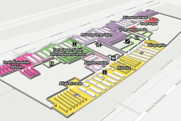 carte interactive de la Bpi
