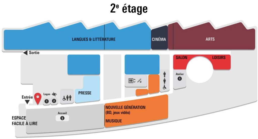 Plan du 2ème étage de la Bpi 