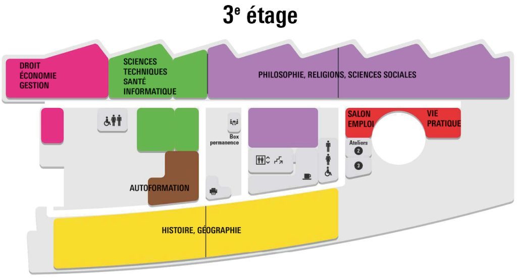Plan du 3ème étage de la Bpi 