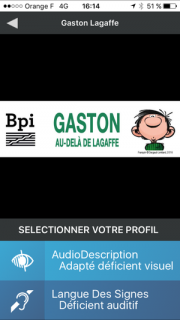 Visuel de l'exposition Gaston Lagaffe dans l'application Audiospot