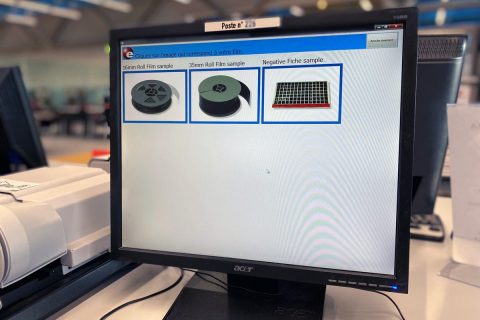 photo de l'écran du logiciel Power Scan 3000 pour les lecteurs numériseurs de microfilms