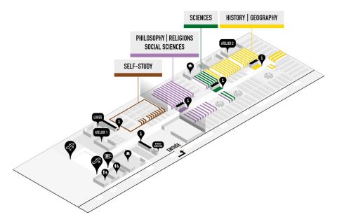 map of level 2 of the library