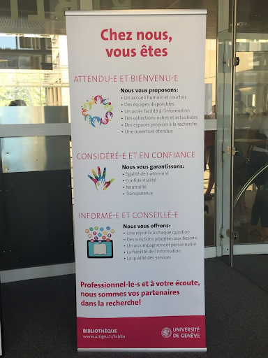 kakemono de la bibliothèque de Genève pour advocacy