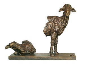 sculpture d'un mouton coupé en deux