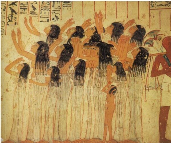 Pleureuses egyptiennes, papyrus