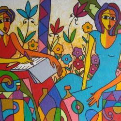 Tableau d'Issami Mohammed : Femmes (artiste contemporain)