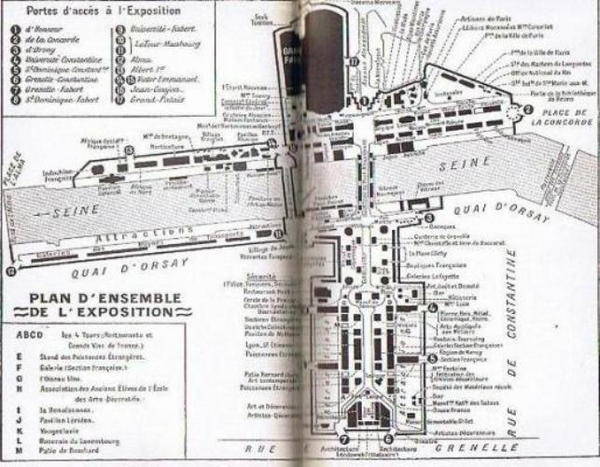 Plan de l'exposition internationale 1925