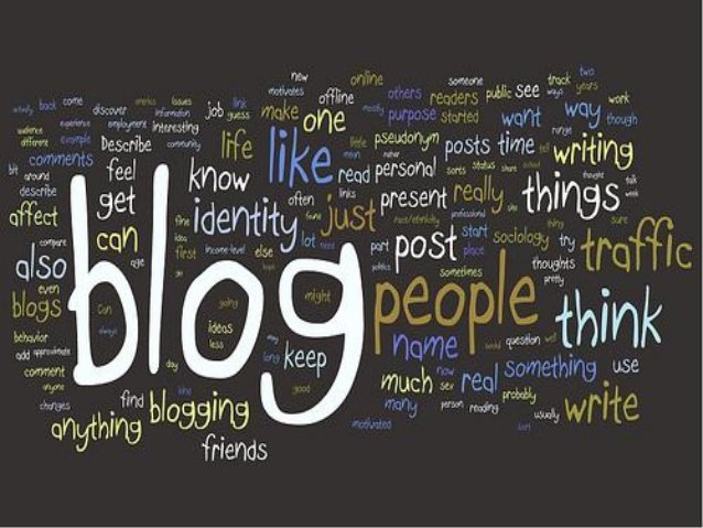 nuage de mots autoure du mot blog