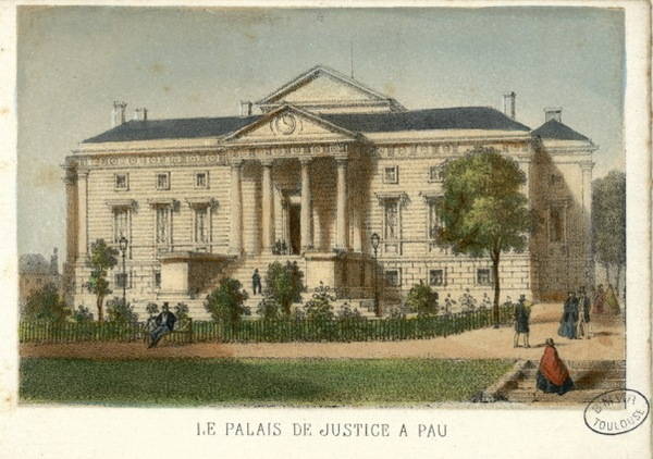 Planche dessinée du Palais de Justice de Pau