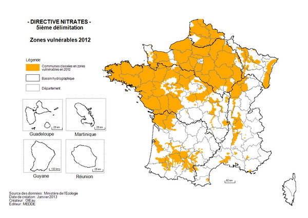 carte zones vulnérables 2012