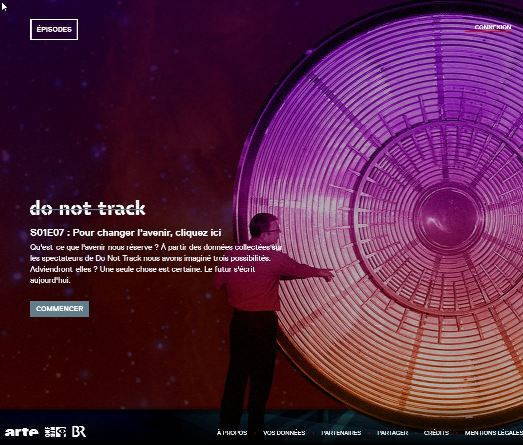 écrand'accueil du webdoc Do not track