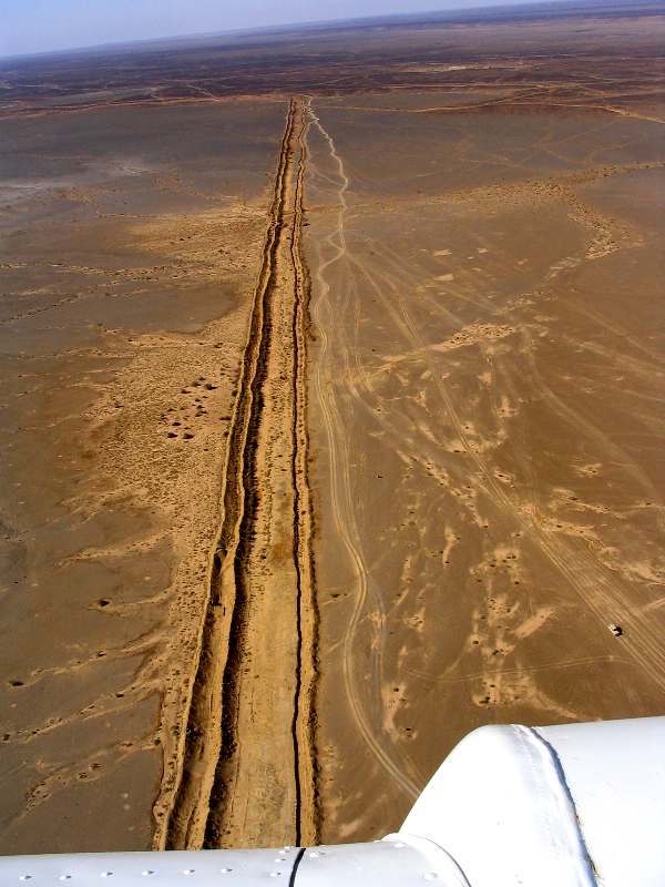 vue aérienne du mur de sable