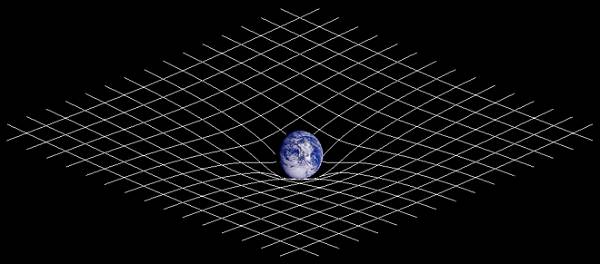 Illustration de la courbure de l'espace-temps