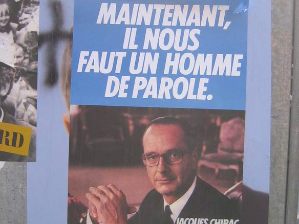 Affiche de campagne de Jacques Chirac, avec le slogan