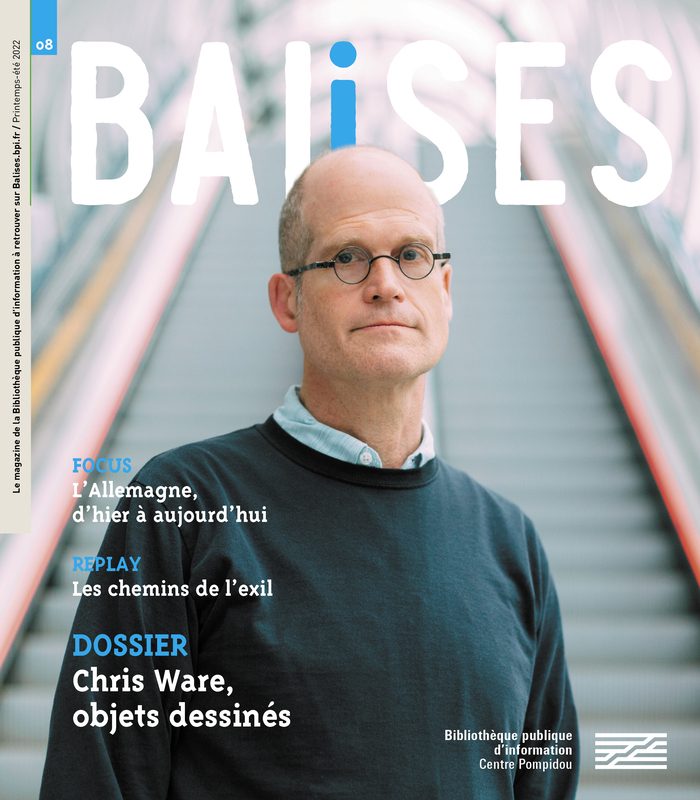 Chris Ware au Centre Pompidou, en couverture de Balises n°8
